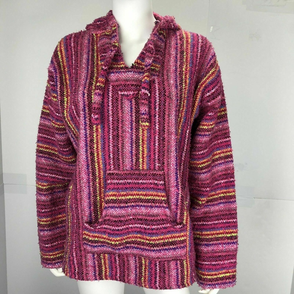 Sanfe Medium Surf Poncho Hippie Mexican Sweater